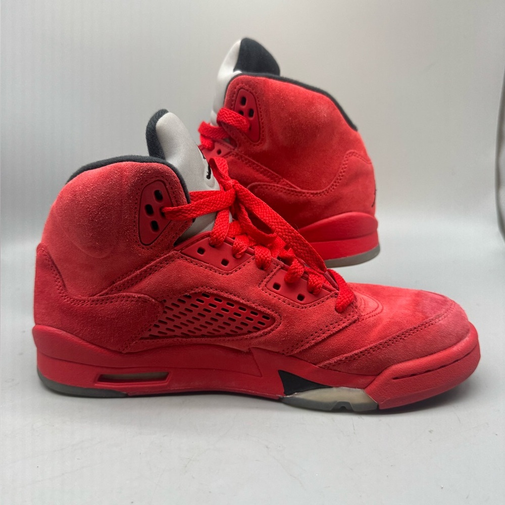 Nike Air Jordan 5 Retro "Red Suede" 440888-602 GS Size 6.5Y Basketball Shoes - Picture 2 of 7